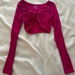 Garage Long sleeve Cropped Pink Shirt Size Medium